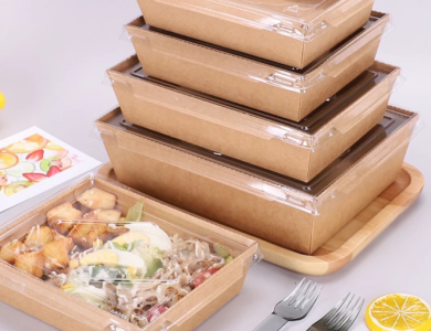 Hộp giấy kraft 1600ml - nắp trong